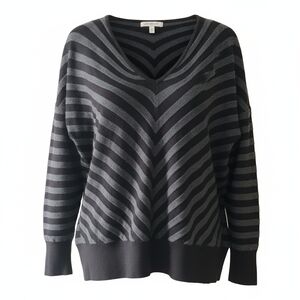 Lane Bryant Striped Black and Gray Women's Sweater Size 22/24